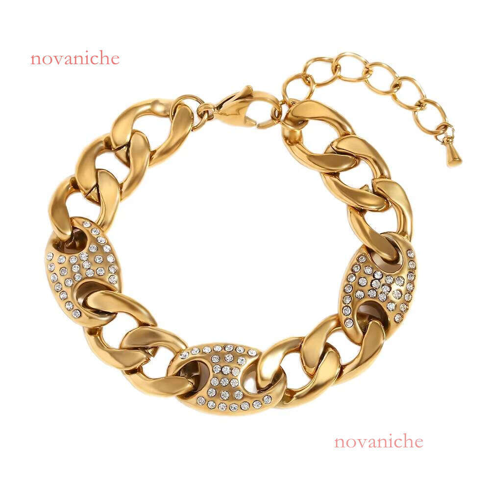 Autumn Cold Stainless Steel Gold Women's Chain Bracelet