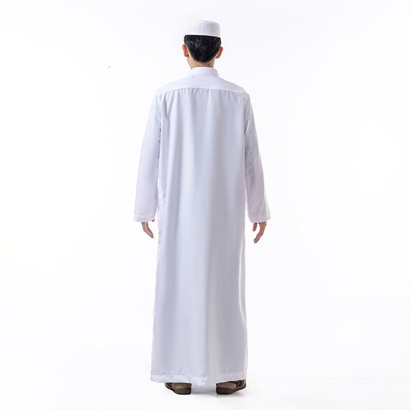 2025 New Fashionable Arab Robe Worship Dubai Hui Standing Collar Ethnic Style Men's Clothing