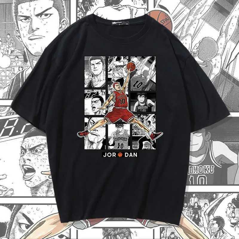 SLAM Short SLeeve T-Shirt Mens Sakuragi Hanado Manga Basketball Sports Summer Student Cotton T-Shirt on ClothesXJ250520