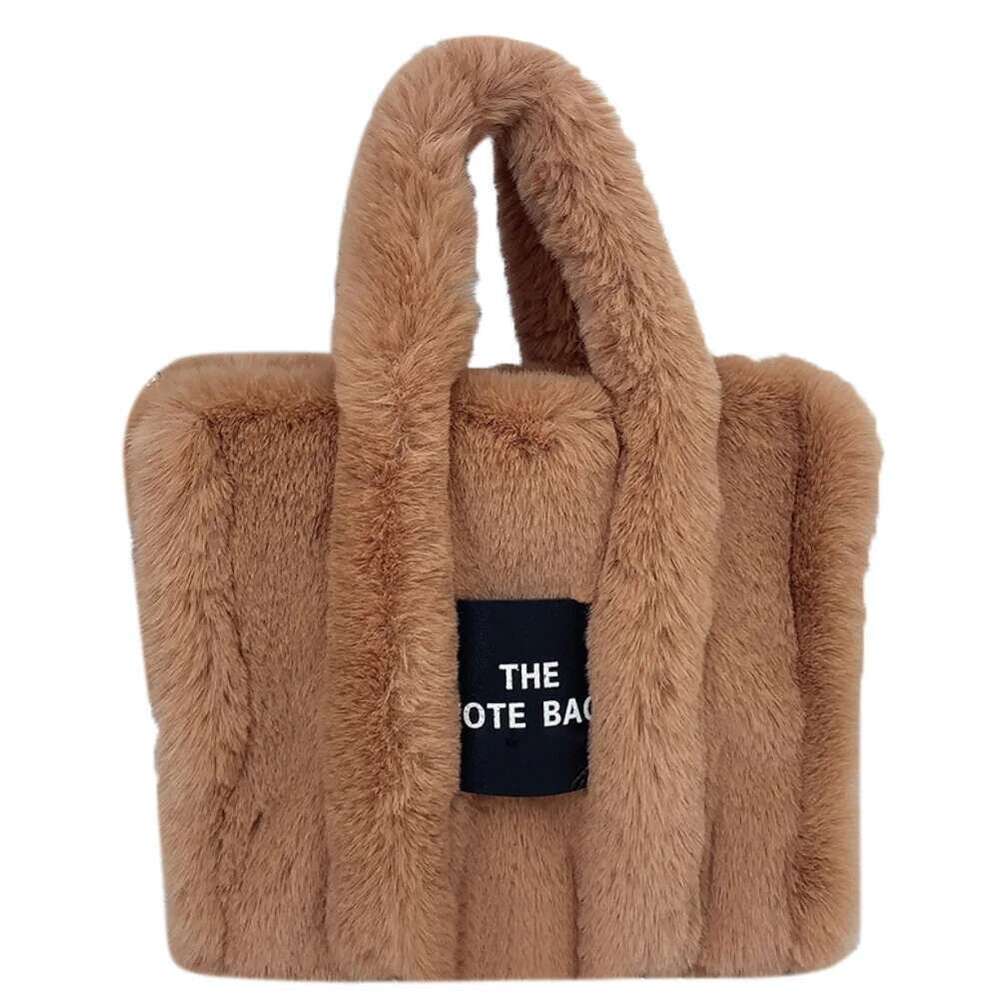 Faux Fur Tote Messenger Bag Autumn Winter Shoulder Handbags Soft Plush Designer Ladies Girl Shopper Purses For Travel Shopping