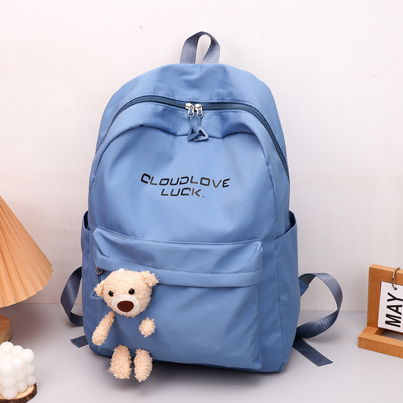 Free Delivery Designer Bag Sweet Bear Fashionable Primary Secondary School Student Large Capacity Simple Men's And Women's Versatile Niche B