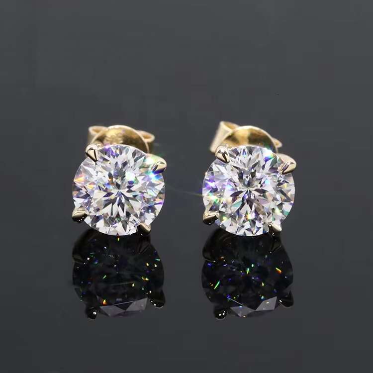 Classic 14k white/silica 0.5ct/1ct/2ct round VVS white silica earrings