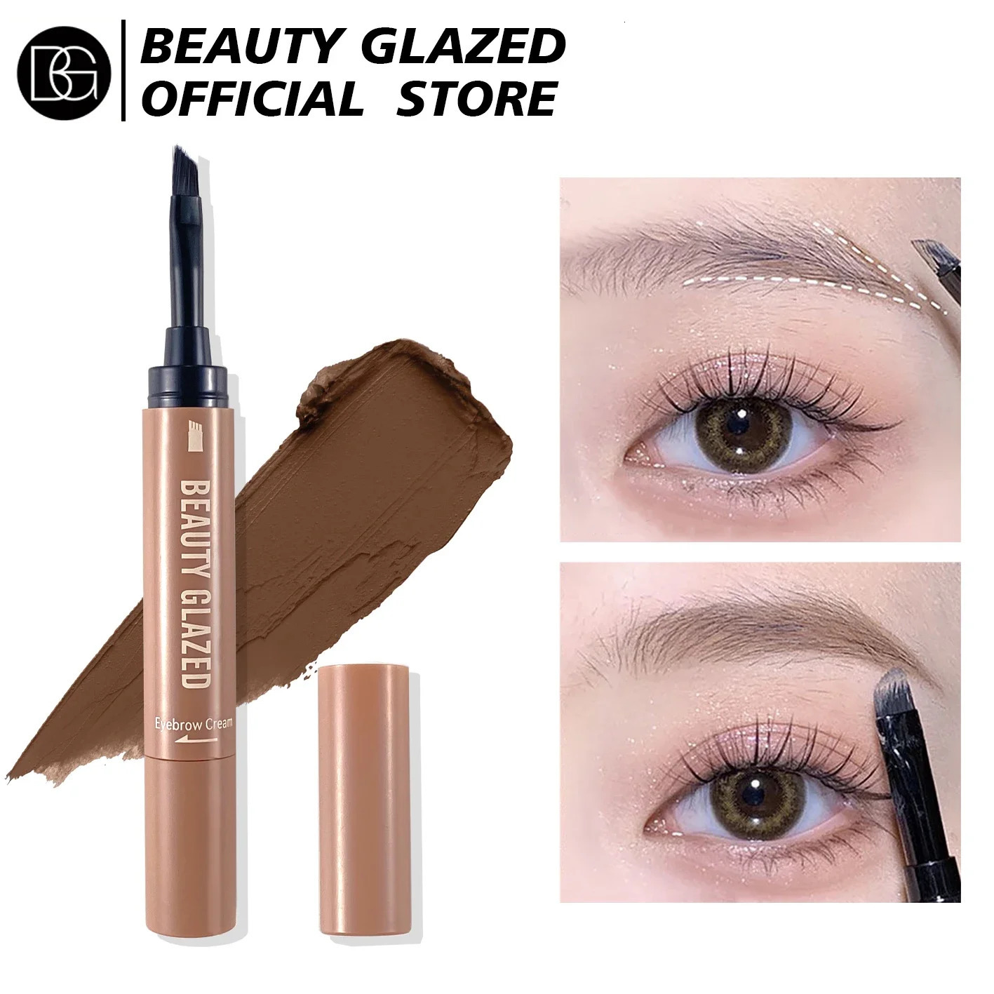 Beauty GLazed 3 Colors Eyebrow Pomade Brow Natural Waterproof Long Lasting Creamy Texture Tinted Sculpted Brow Gel With Brush 250515