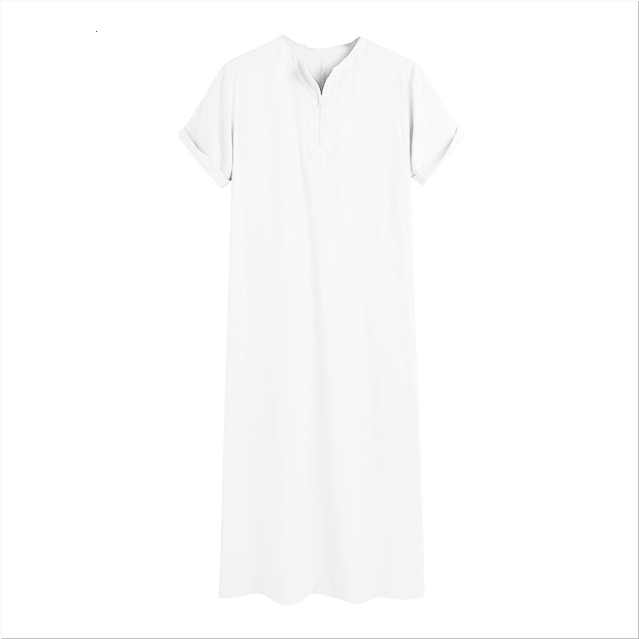 Designer Clothing 2025 New Dubai Malaysia Men's Shirt Zipper Muslim Robe Fashion Versatile Casual Wear