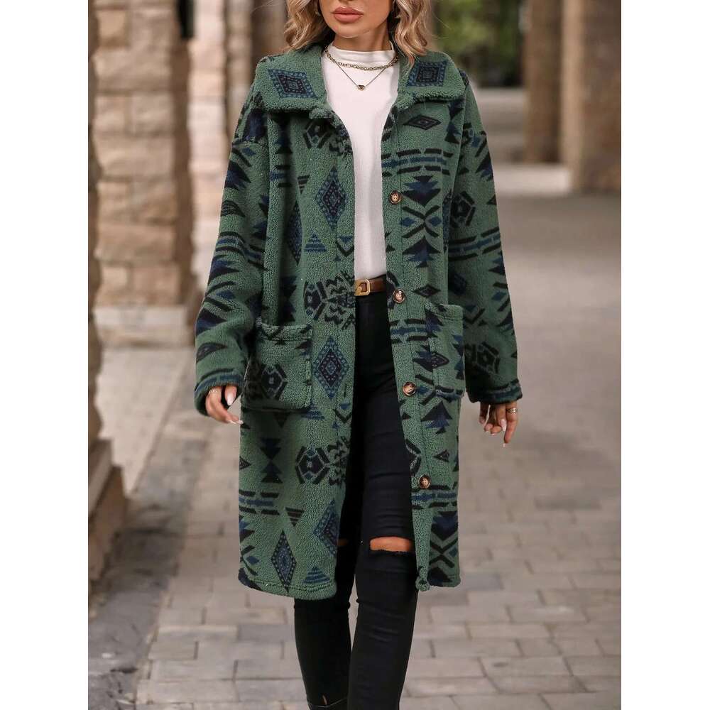 High Quality Ethnic Collar Soft Plush Trench Coat For Women Fall Lapel Long British Style Elegant Overcoat Designer