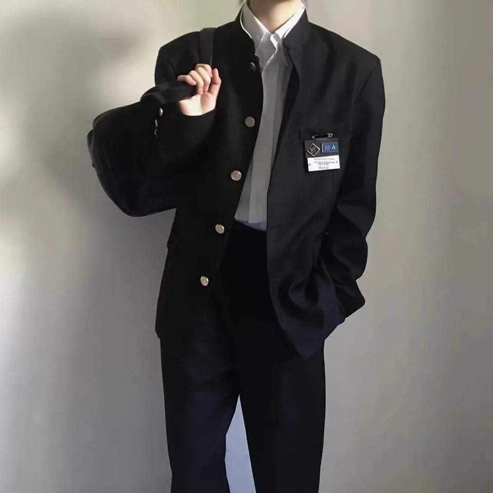 Zhongshan Suit Japanese Style School Uniform Dk Mens Clothes Western Streetwear Layered Matching 250514