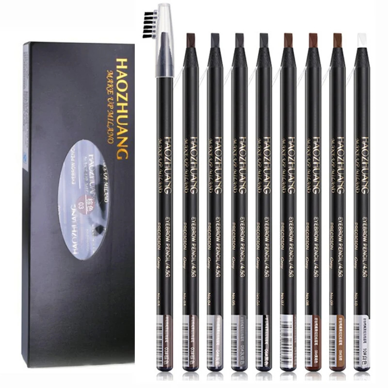 HAOZHUANG Waterproof Long Lasting Eyebrow Pencils with Soft Brush Eyebrows Makeup Tool Permanent Makeup Tattoo Accessories 250515