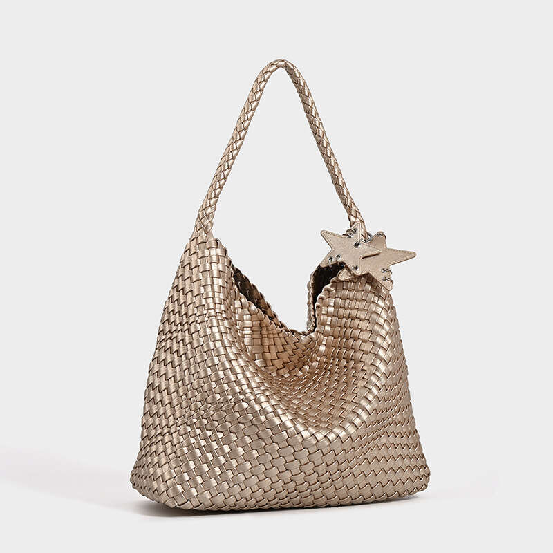Women's Bags Designer High End, Niche Design, Handmade Woven Large Capacity Tote Bag, Casual And Lazy Style, One Shoulder, Underarm Bucket Bag