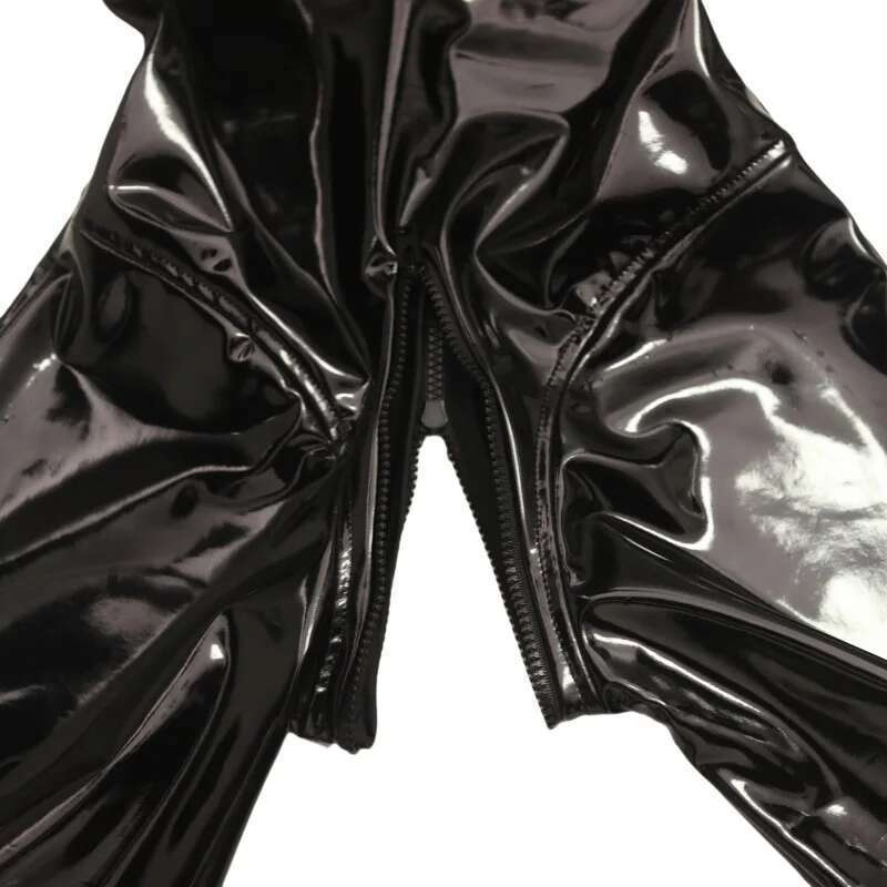 Women PVC 3D Full Bodysuit Latex Elasitc Sexy Tight Faux Leather Oil Shiny Bandage Bodycon Jumpsuit Cosplay Club Wear