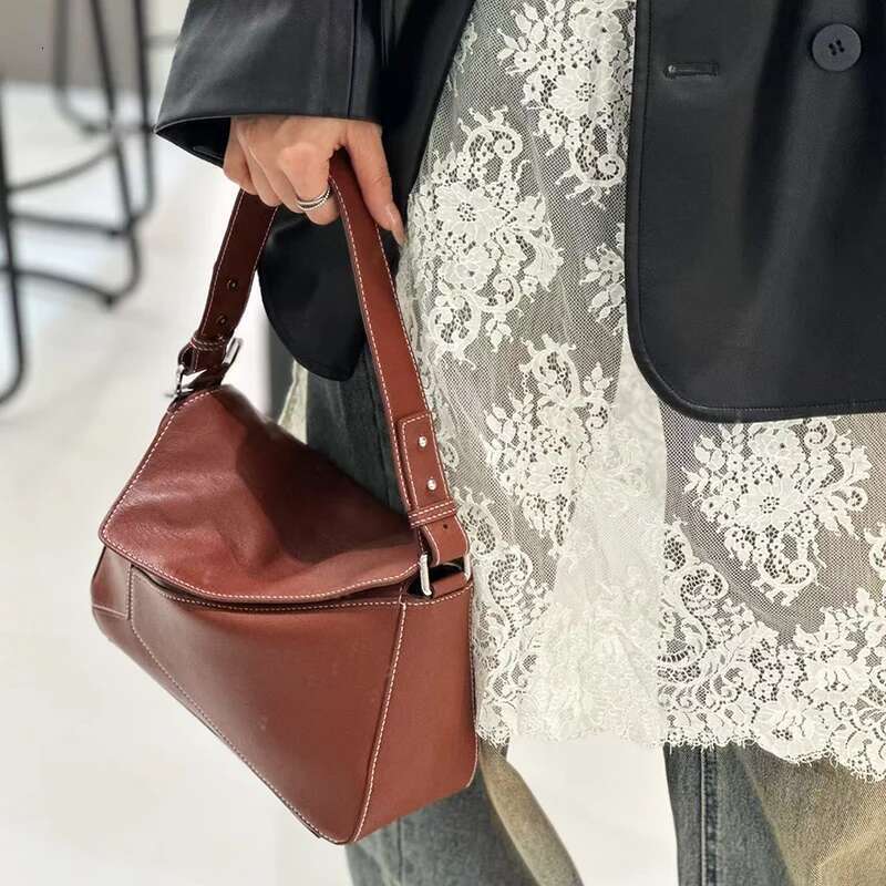 Lady Women's Tote Designer Hand Bag Ladies Genuine Leather Fashion Bags 2024 Rectangular Crossbody Vegetable Cow