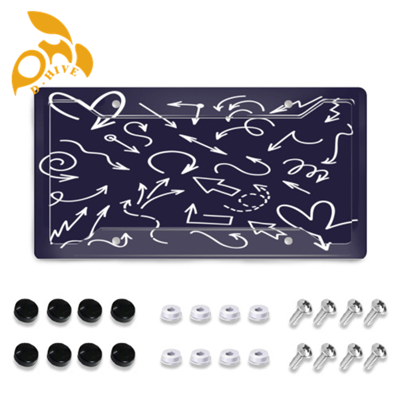Free Shipping new fashion designer customized Exterior Accessories License Plate Frames printing Four hole holder with license plate