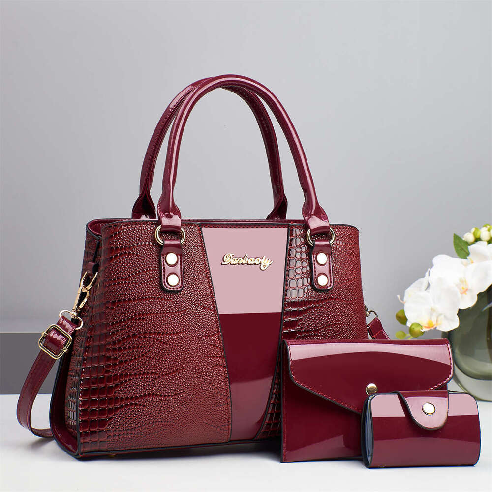 Mother and Child Taizhou Women s Handbag Crocodile Pattern Single Shoulder Crossbody Bag Piece Set Bags