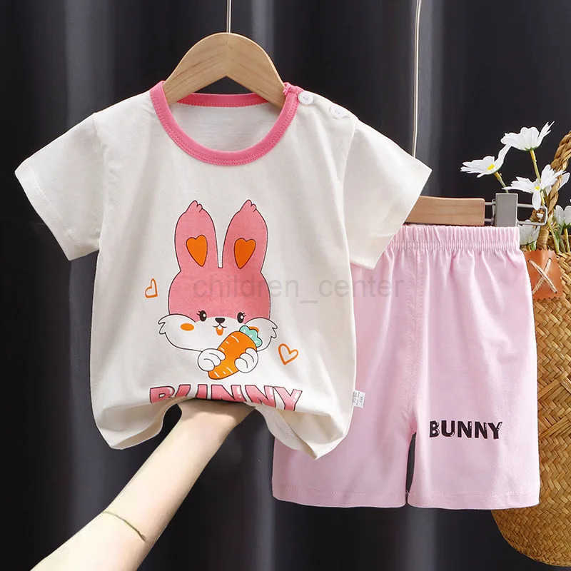 Disney girls clothes set Short Sleeve 2pcs Tshirt+Short 1 2 3 Years Old Summer New Clothing Girls Casual Loose Thin clothes W250520
