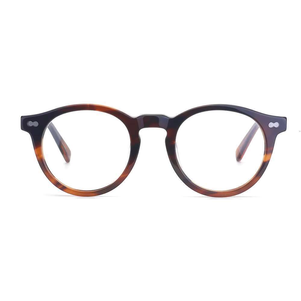 New high-end classic round lightweight luxurious for men, acetate fiber jewelry optical eyeglass frame