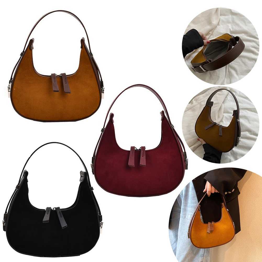 Women Crescent Bag Versatile Vintage Shoulder Bag Casual Satchel Hobo Bag Small Armpit Bag Girl Stylish Purse M250520
