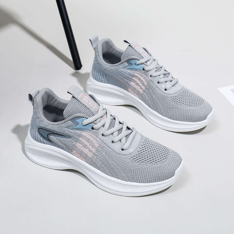 New Fashionable, Versatile, Comfortable, Mainly Recommended Breathable Flyknit Women's Rainbow Spring Edition Lightweight and Comfortable Running