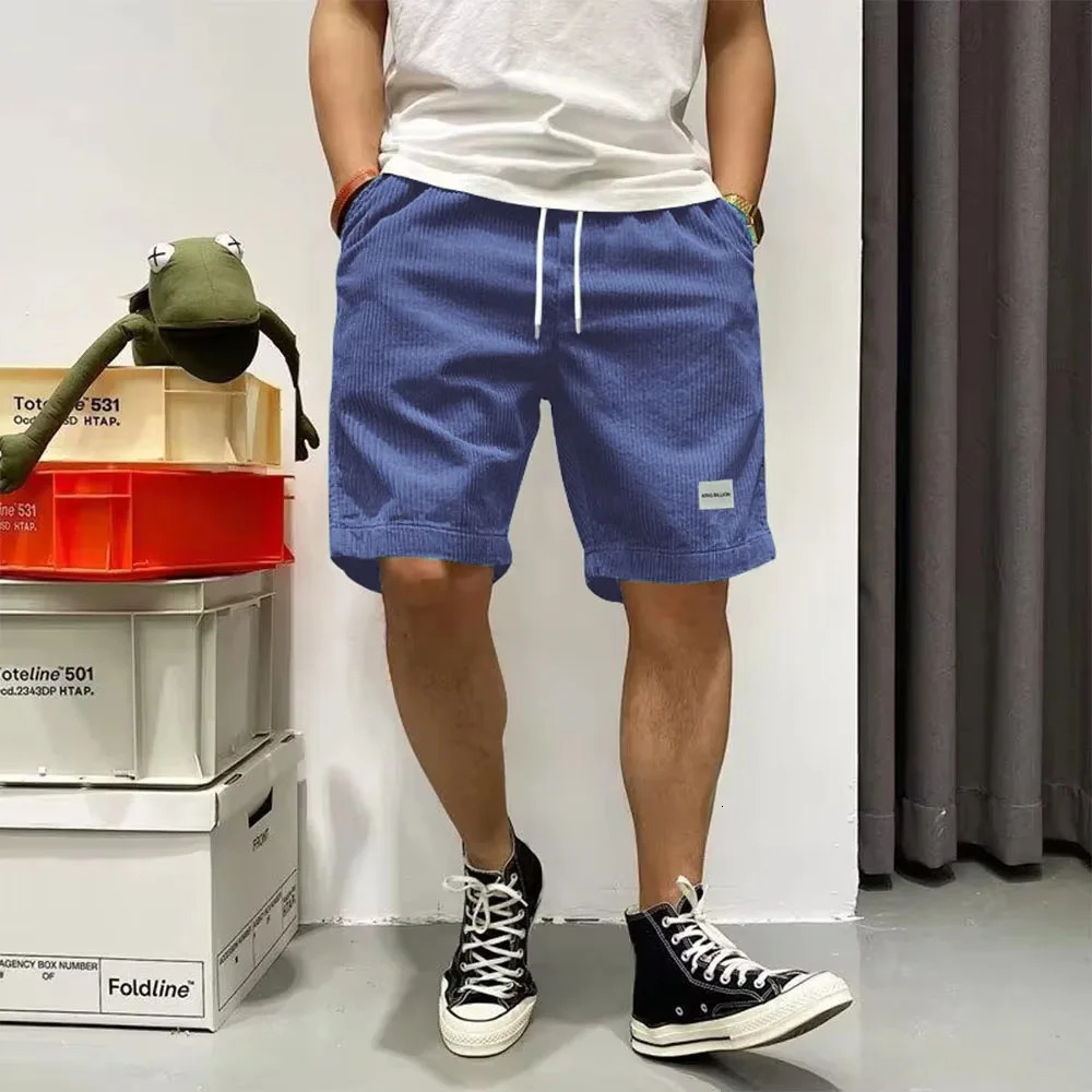 Mens Summer Shorts Corduroy Short Pants Baggy Loose Basketball Shorts Casual Male Sweatpants Elastic Waist Sports Shorts 250519