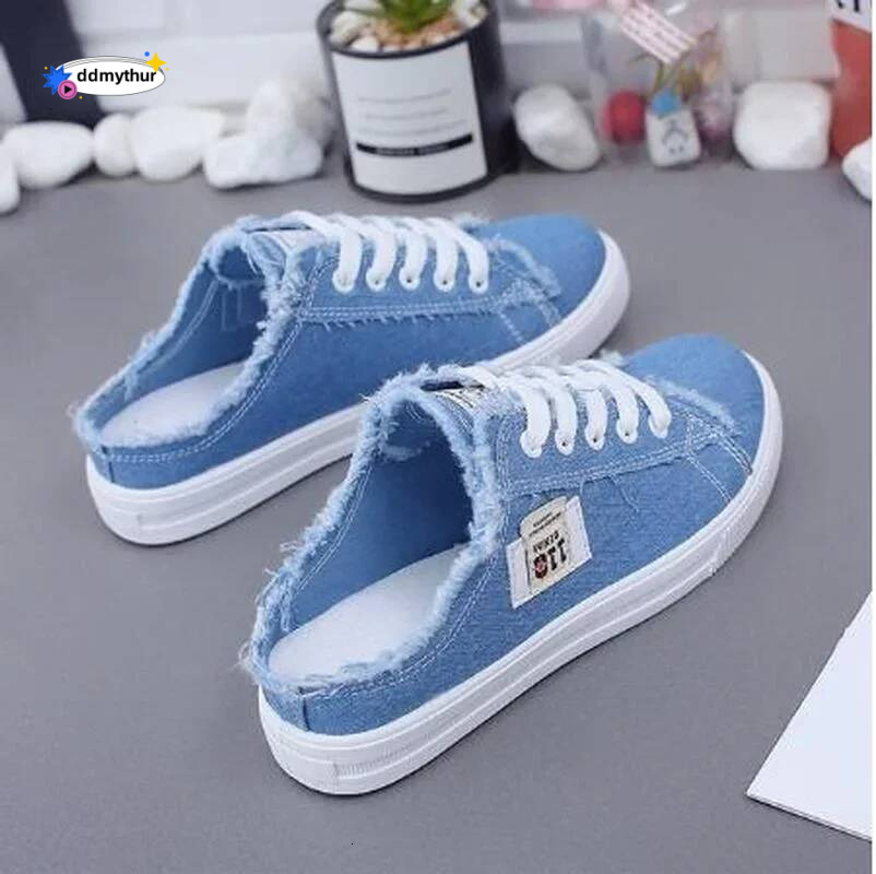 2023 New Spring Summer Women Canvas Shoes flat sneakers women casual low upper lace up white shoes ddmythur
