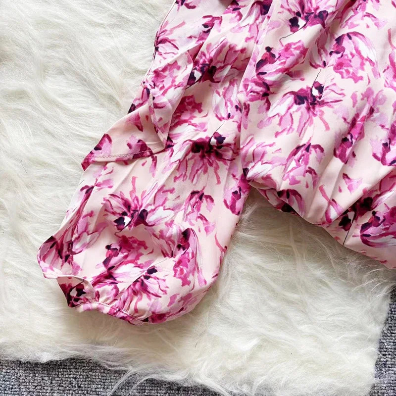 Fashion Puff Sleeve Woman Blouse Shirts For Women Stylish Top Floral Pattern Female Tops Elegant Chiffon Mujer Clothes 250520