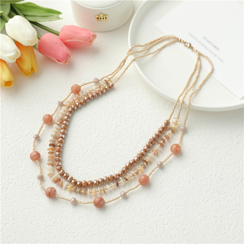 Ethnic style shell creative necklace women's temperament sweater light geometric crystal collarbone chain