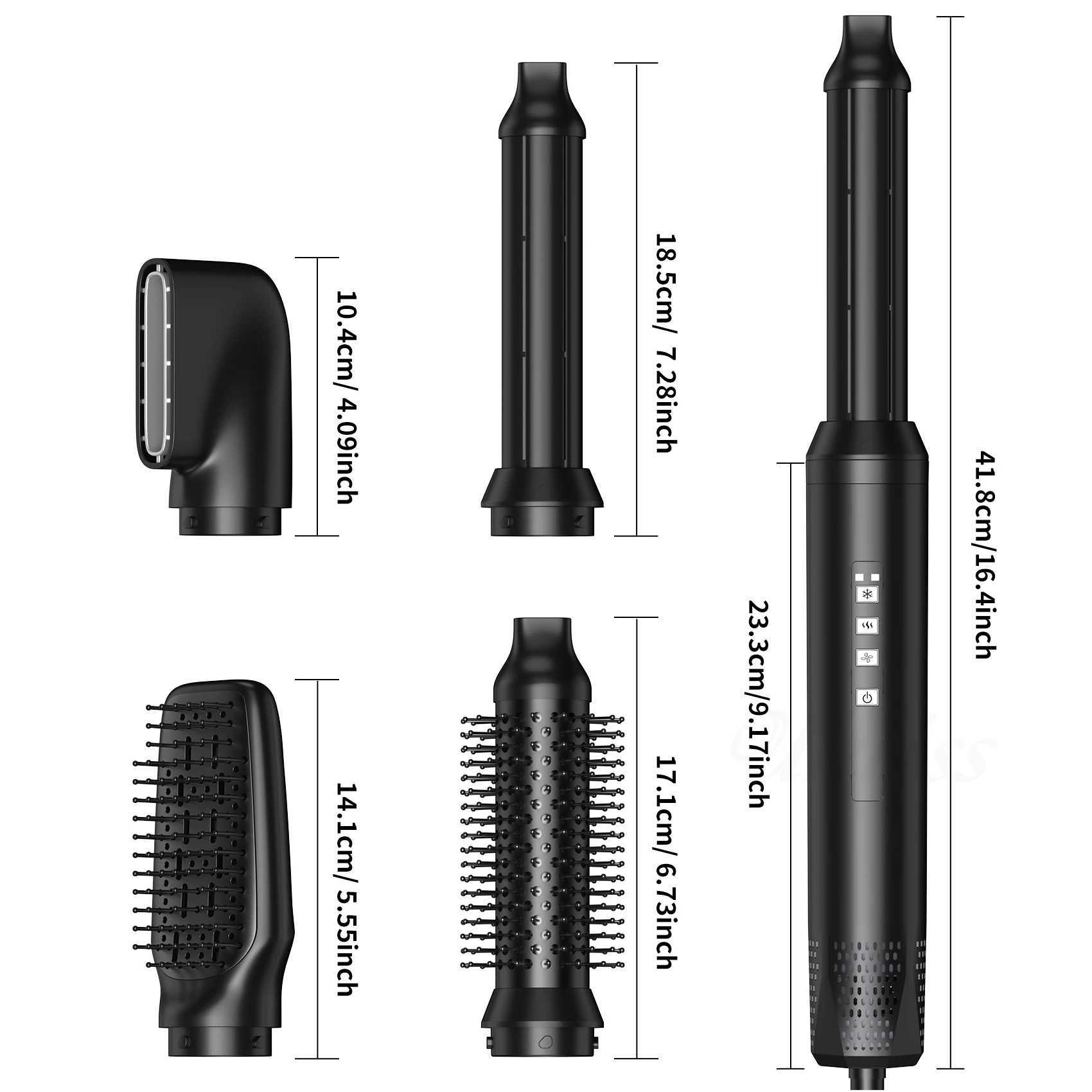 OKWRAP 5 in 1 Professional Hot Air Styler Powerful Hair Dryer Straightener Set Styling Without Heat Damage Fast Drying z250520