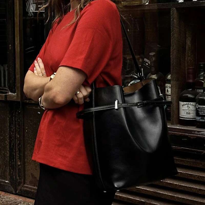 Vintage Faux Suede Tote Bags For Women Designer Handbag Purse 2024 New In PU Belt Buckle Large Capacity Underarm Shoulder