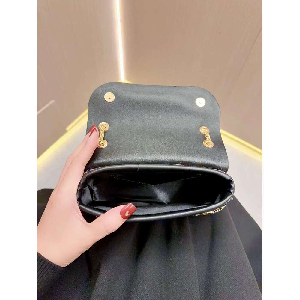 Full Rhinestone Women's Evening Clutch Bag Leather Chain Handbag Elegant Wedding Party Dia Wallet Rectangular Purse