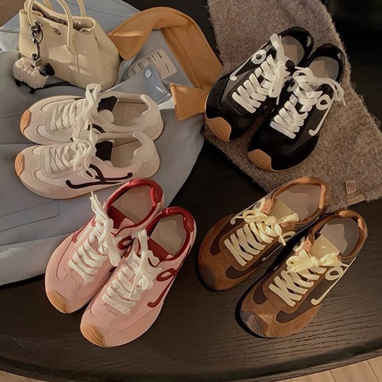 Free shipping Designer Women's Summer 2025 vintage color-blocking thick-soled German training shoes, versatile casual running sneakers