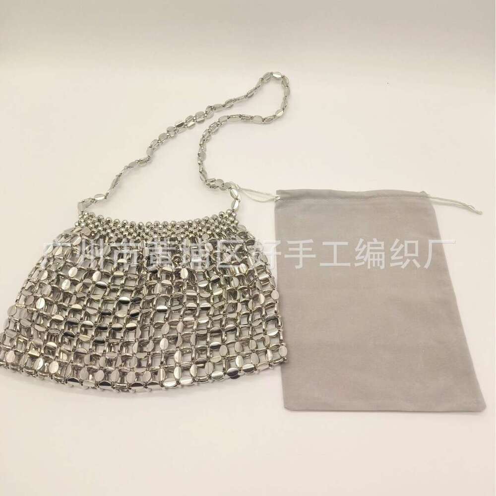 new Hot Hot electroplated silver hot selling women's long shoulder bead woven bag