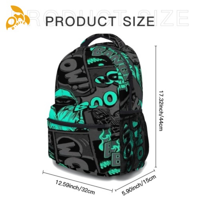 Free delivery. Top designers customize lightweight and high-quality full-print student schoolbags in beige, white and black.