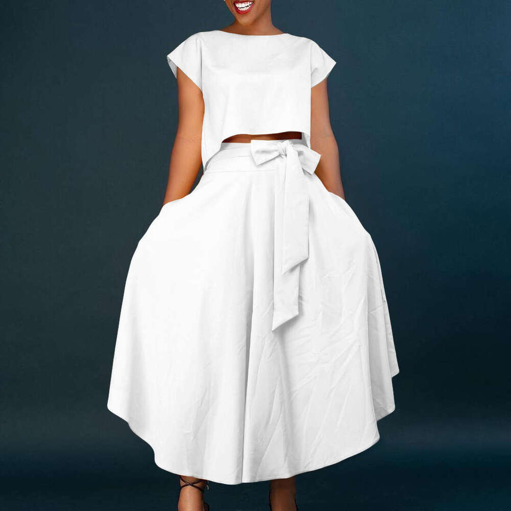 Women's Wear Women's New Fashionable And Elegant Casual Top Large Hem Skirt Set