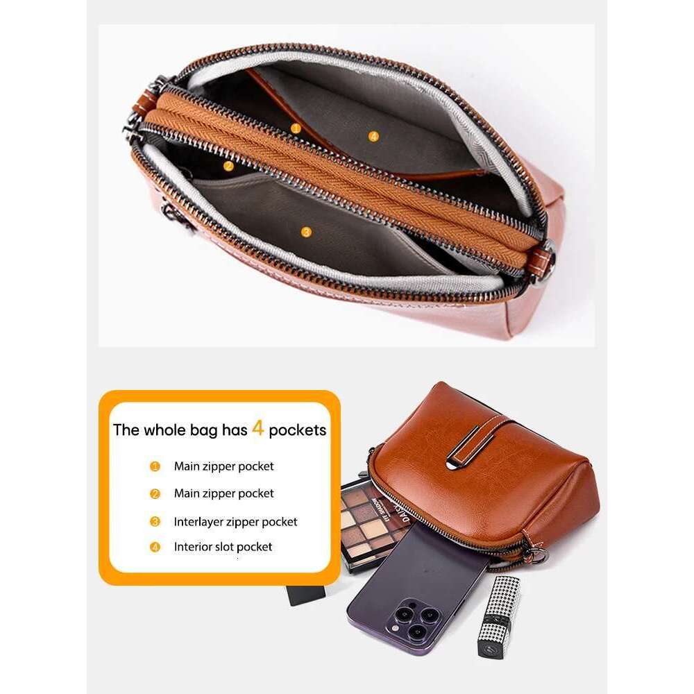 Zency 100% Oil Wax Top Leather Small Crossbody Bags Women Fashion Designer Shoulder Bag For Phone Handbag Purse Messenger