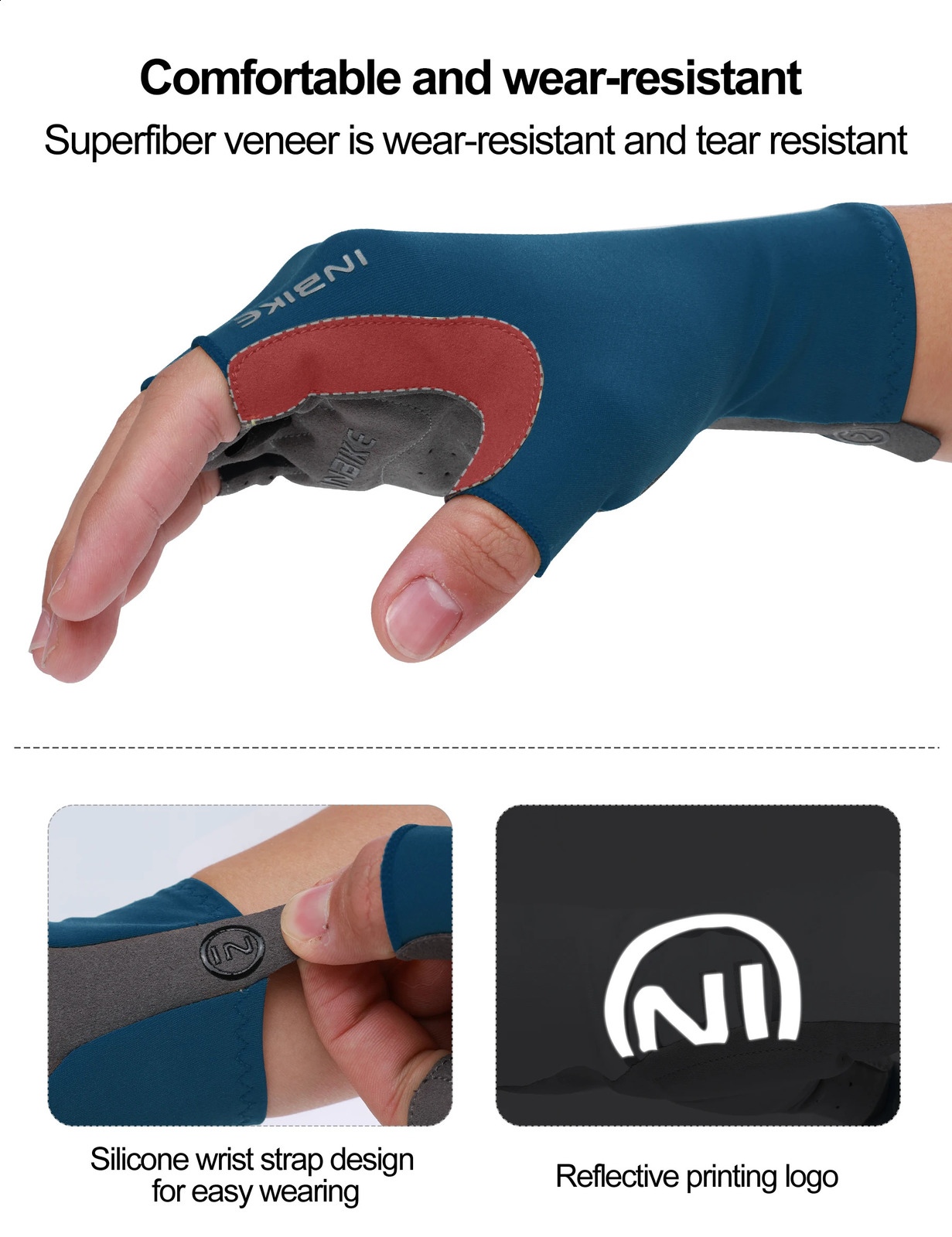 INBIKE Cycling Gloves Summer MTB Bike for Men Biking Gel Padded Half Finger Road Bicycle Accessoiries 250515