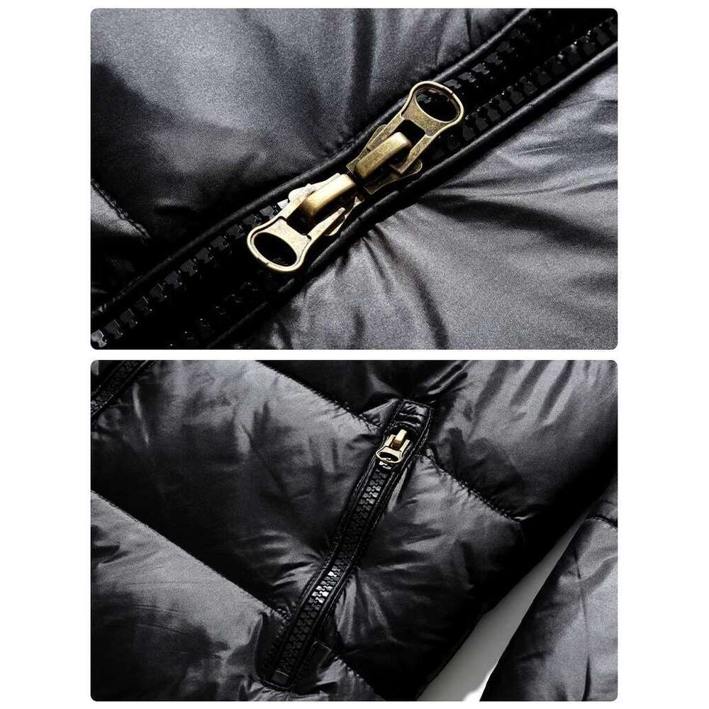 2024 New Winter Warm Jacket Men's Fashion Bright Short Coat Outdoor Light Waterproof White Duck Down Hooded Parka Men Designer