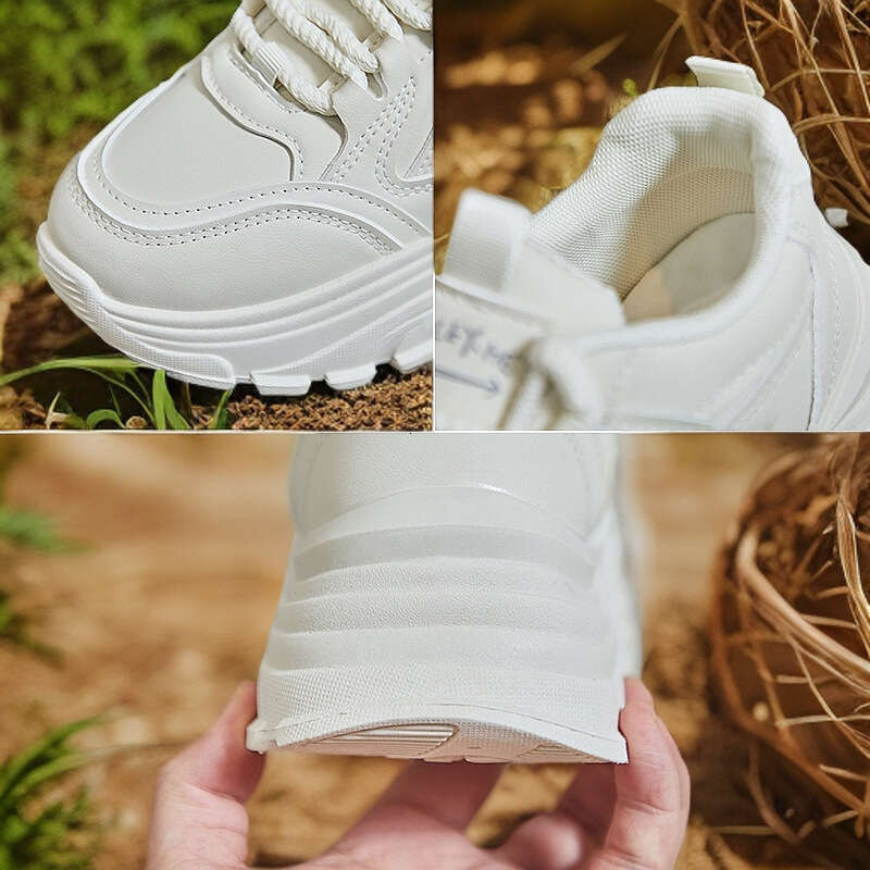 2024 autumn new breathable student sports height increasing casual ins Korean version leather low top dad shoes female 8821