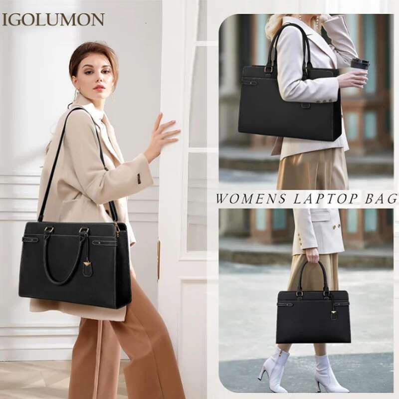 Large Capacity For Women Laptop Tote Leather Work Waterproof Briefcase Business Office Computer Bag