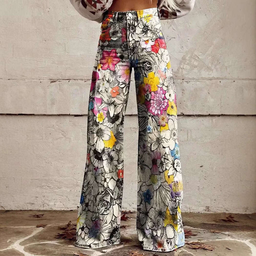 2025 Plus Size Women's Thin Imitation Jeans Casual Pants