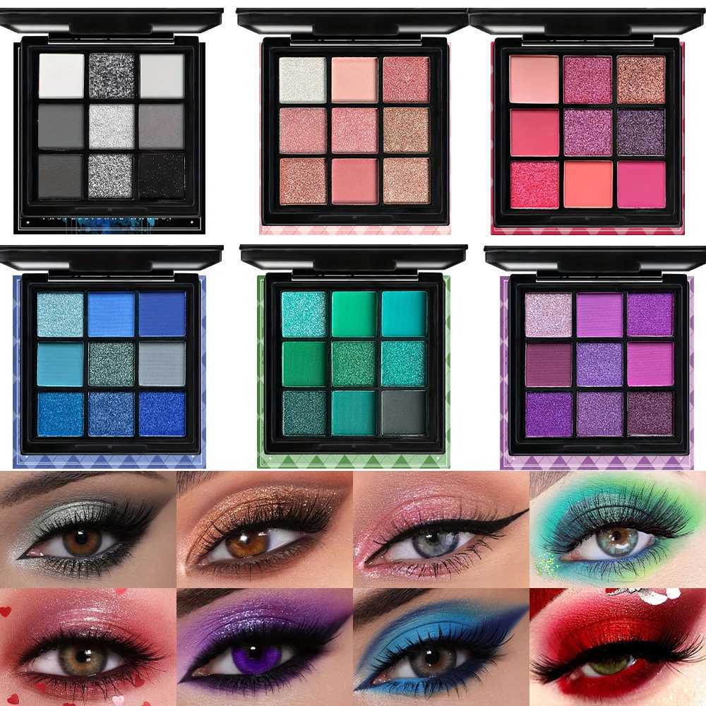 9-Grid Eye Shadow Palette Make-up for Women Glitter Pearlescent Matte Eyeshadow Cosmetics Shimmer Long Lasting Makeup ProductsXJ250520