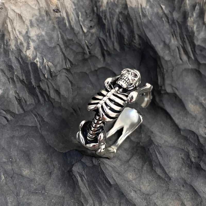 Buy 925 Sterling Silver Big Open Ring for Men Women Bold Design Statement Ring Unique Punk Fashion Jewelry Gift with Box L250519