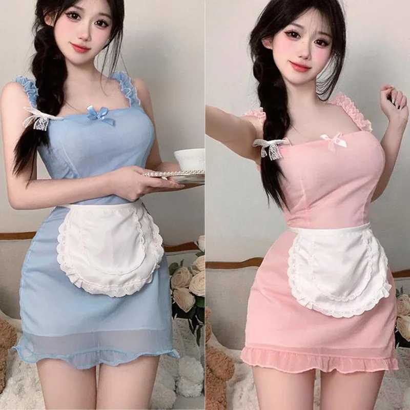 Cosplay clothing Milk flavored dress apron tie lace girl kawaii suspender dress sexy costume women night appeal R250520