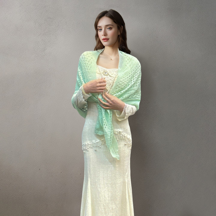 K777 New hollow triangle scarf sunscreen versatile temperament slim shawl small waistcoat cardigan women's outer wear thin small shawl