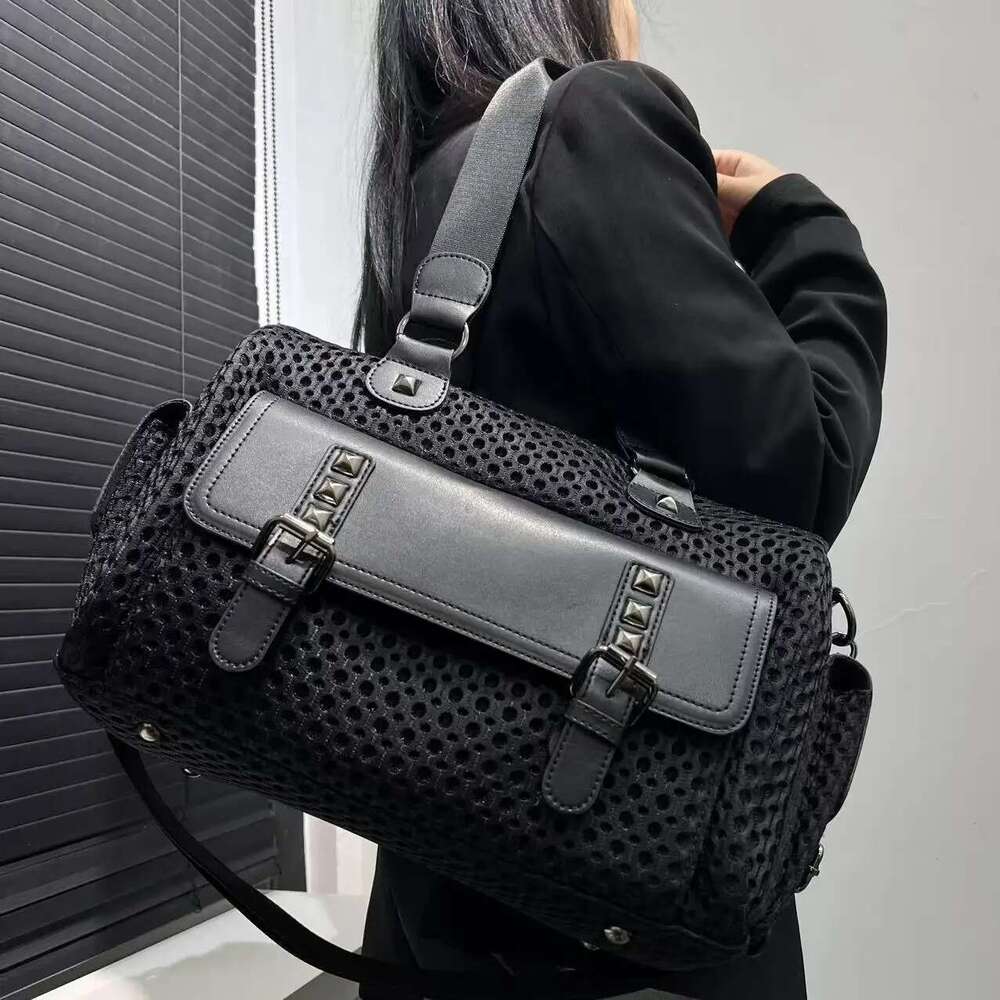Ladies' Fashion Y2k Street Hot Girl Yansew Handbag Large Capacity Retro Splicing Punk Shoulder Bag