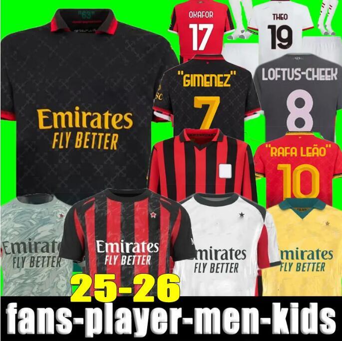 S-4XL 25 26 ac Maglia mILaNeS GIROUD Soccer Jerseys 2025 2026 home away third 4th PULISIC GIMENEZ RAFA LEAO REIJNDERS Football shirts uniform fans player men kids