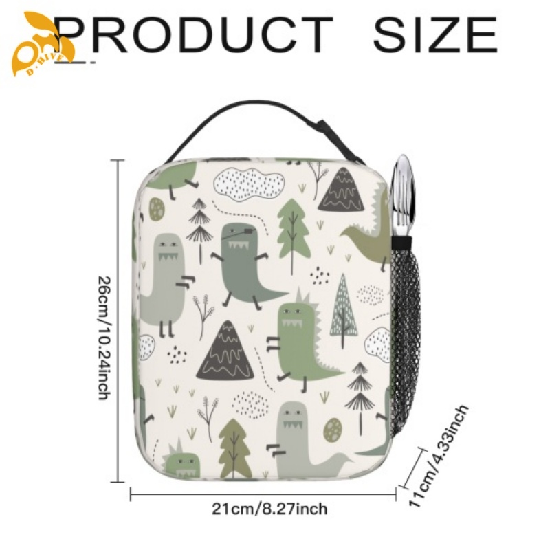 Free shipping designer custom-made round beige, white and black semi-long lightweight portable hand-held insulated lunch bag for adults.