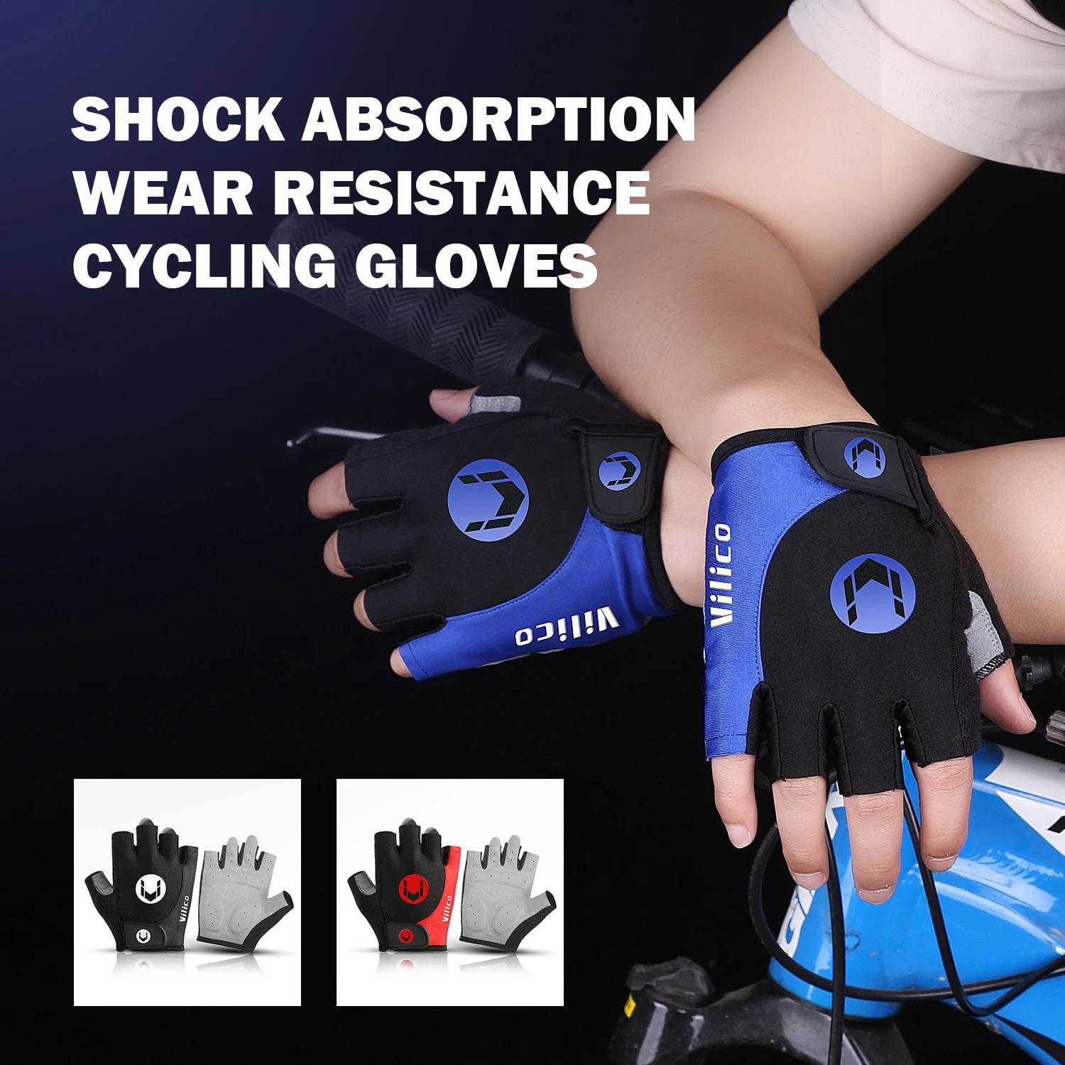 Bicycle Gloves Half Finger Spring and Summer Mens Mountain Bike Road Shock resistant Breathable Bik 250515