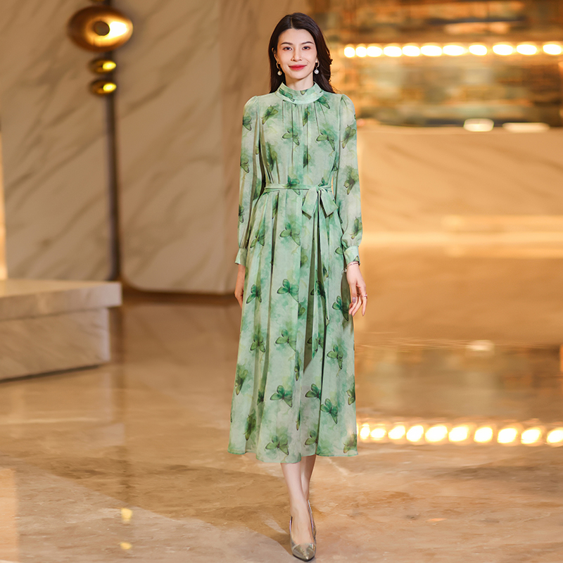 summer chinesestyle cheongsam maxi dresses for women exuding highend elegance charm with short sleeves printed chiffon fabric and a onepiece design