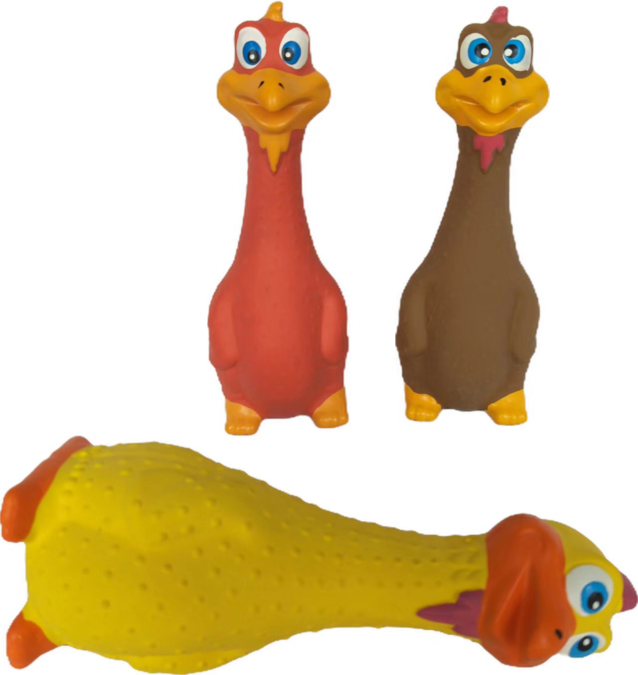 Squeaky Rubber Chicken Dog Toy Soft Natural Teething Chicken Screaming for dogs Mental and Dental Health Puppy Pet Toy 3pcs/Pack