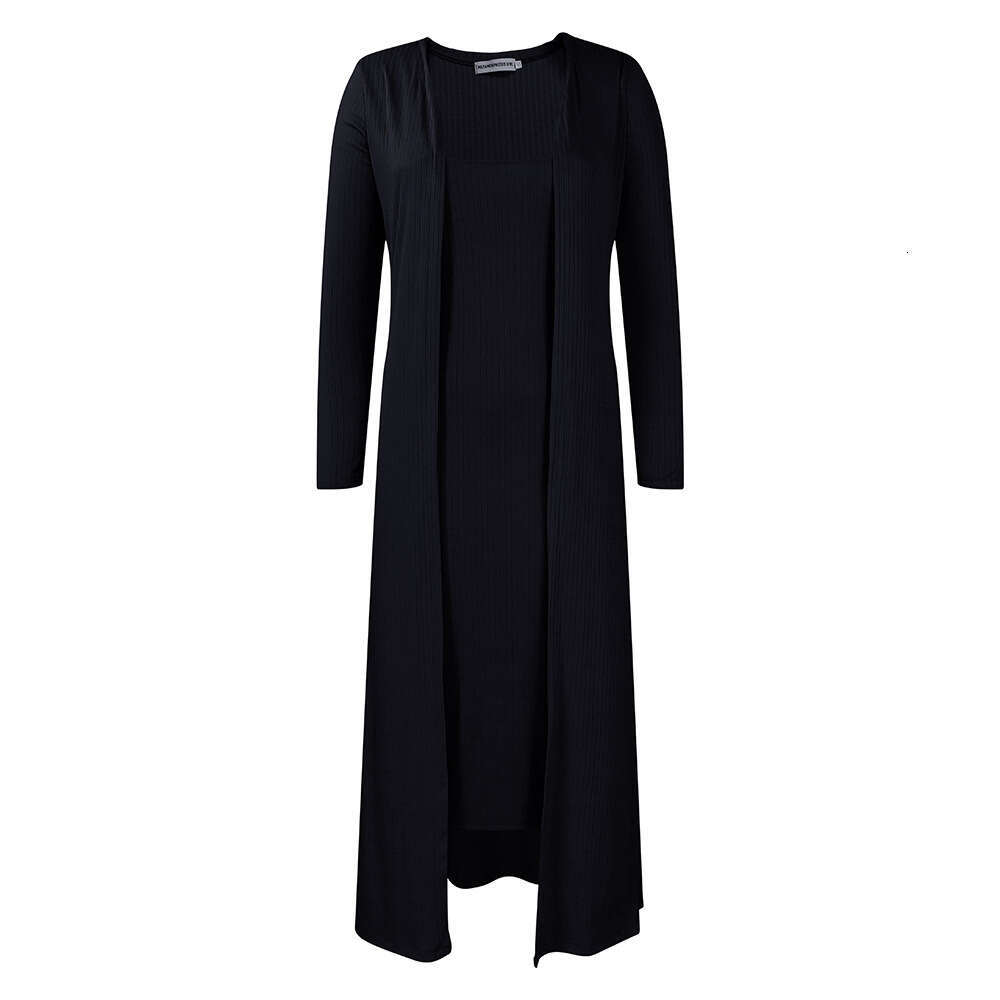Women's Wear Women's Autumn/Winter New Casual Solid Color Sling Dress Long Two Piece Set