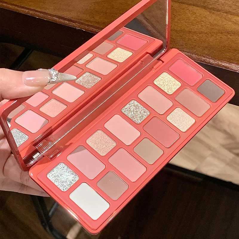 16 Color Eyeshadow Makeup Palette Glitter Matte Pearlescent Red Pink Brown Eye Shadow Plate Sequins Nude Earth Color Eye PigmentXJ250520
