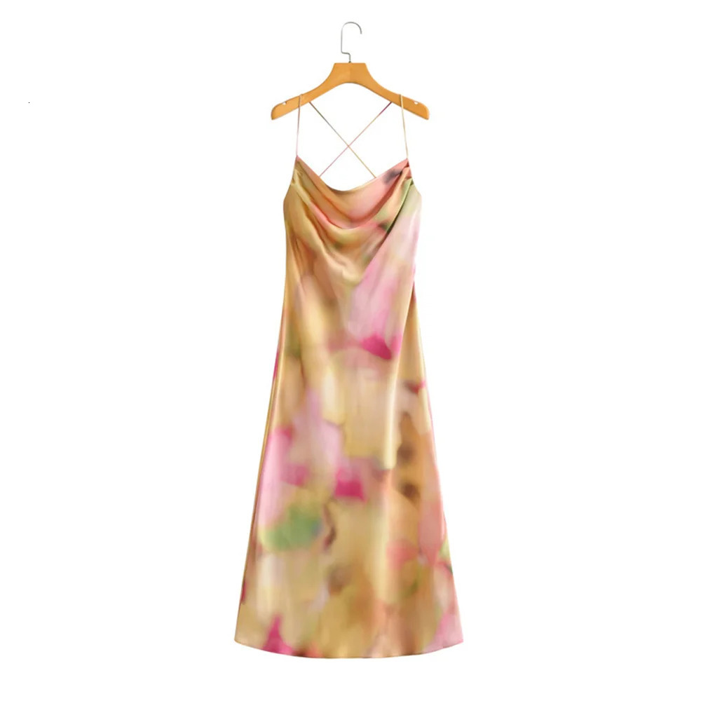 UNIZERA womens tie dye camisole dress with backless decoration for spring and summer casual wear 250520